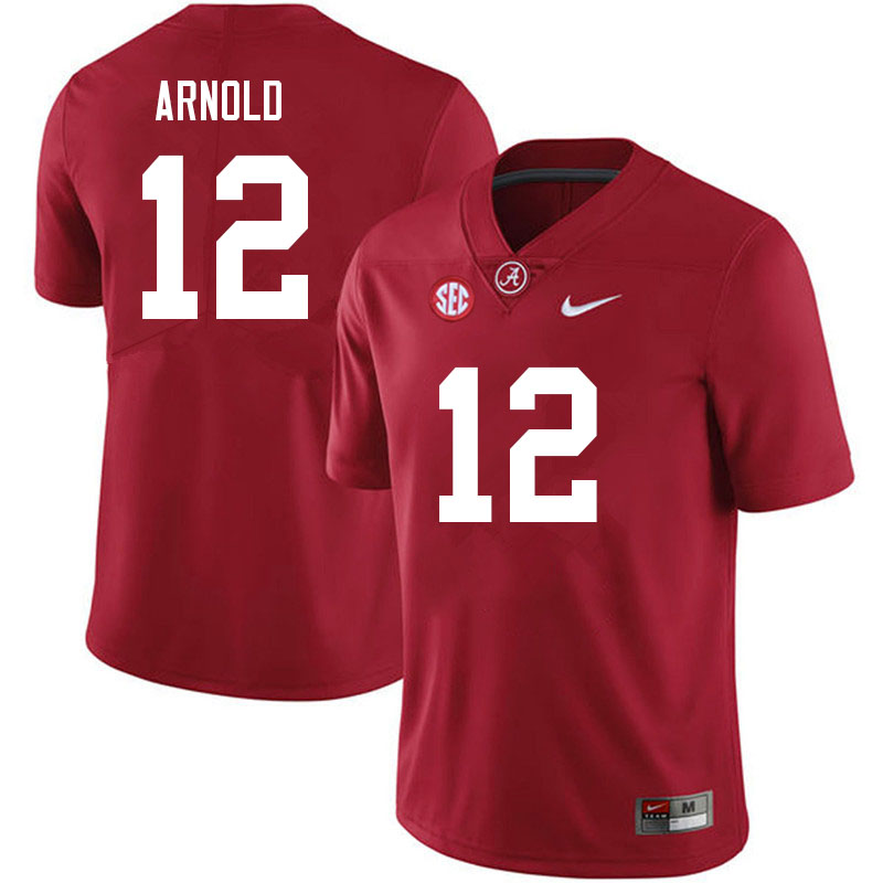 Alabama Crimson Tide Men's Terrion Arnold #12 Crimson NCAA Nike Authentic Stitched 2021 College Football Jersey VE16D68YE
